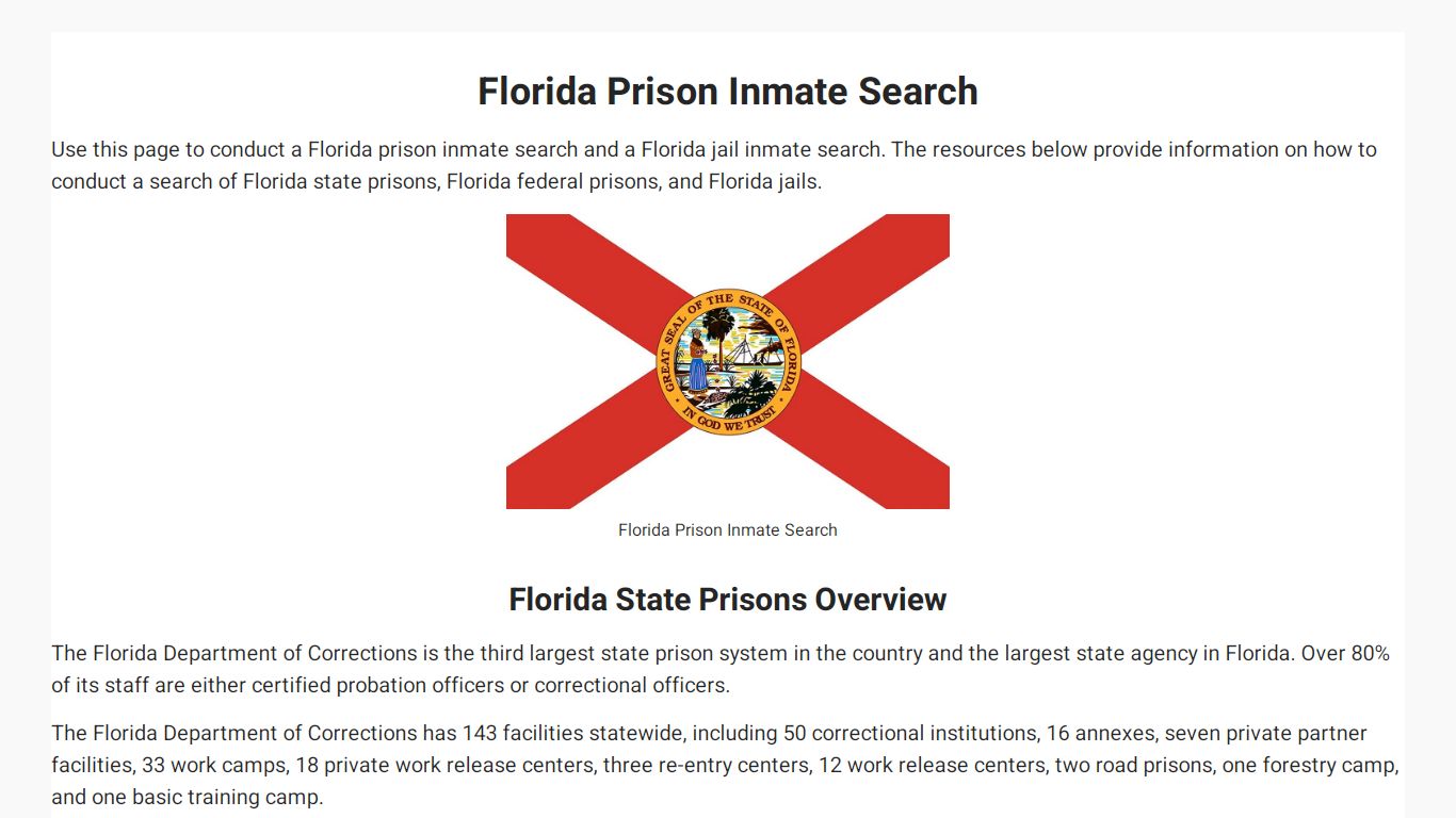 Florida Prison Inmate Search